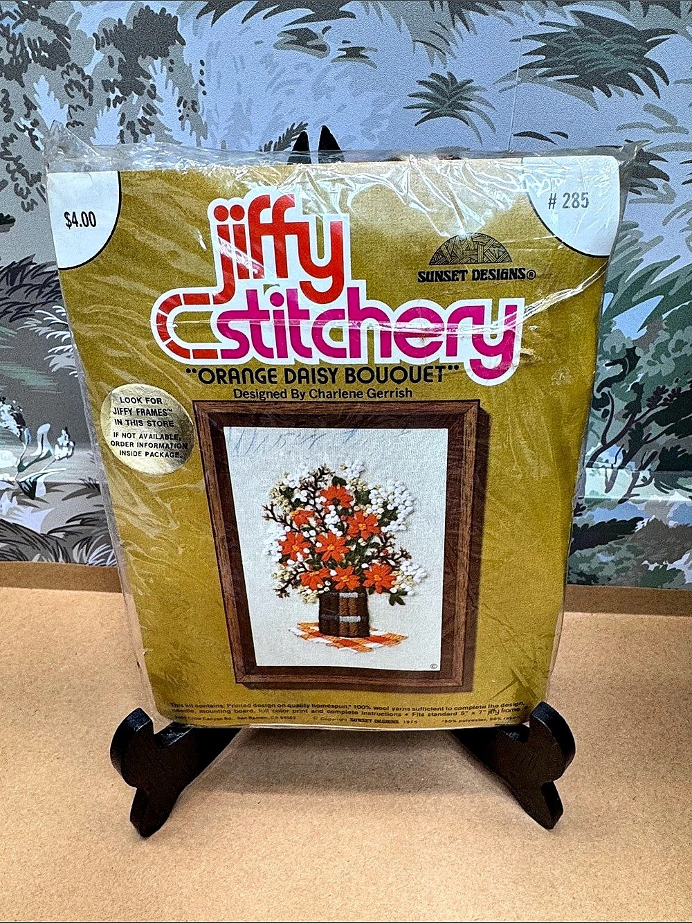 Jiffy Stitchery Orange Daisy Bouquet Counted Cross-Stitch Kit Orange Daisy